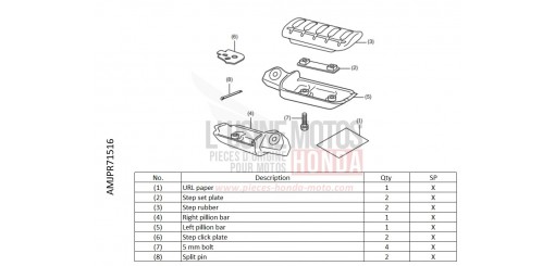 KIT,COMFORTABLE PILLION STEP CRF1100DN de 2022